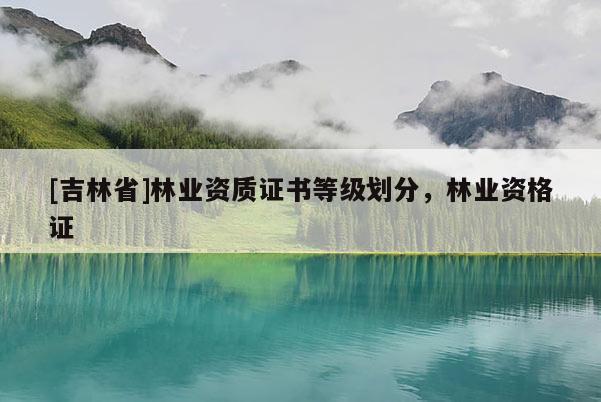 [吉林省]林業資質證書等級劃分，林業資格證