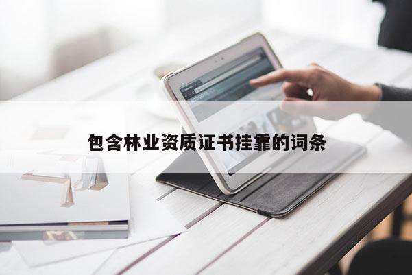 包含林業(yè)資質(zhì)證書掛靠的詞條