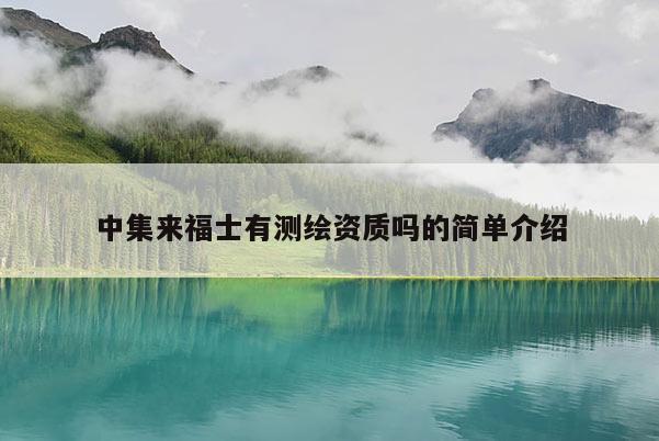 中集來(lái)福士有測(cè)繪資質(zhì)嗎的簡(jiǎn)單介紹
